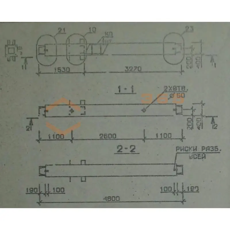 Колонны сечением 400х400 мм для зданий с высотами этажей 4,8 и 4,8 (6,0) м Серия 1.020.1-2с/89 3КС 48-48-12 с