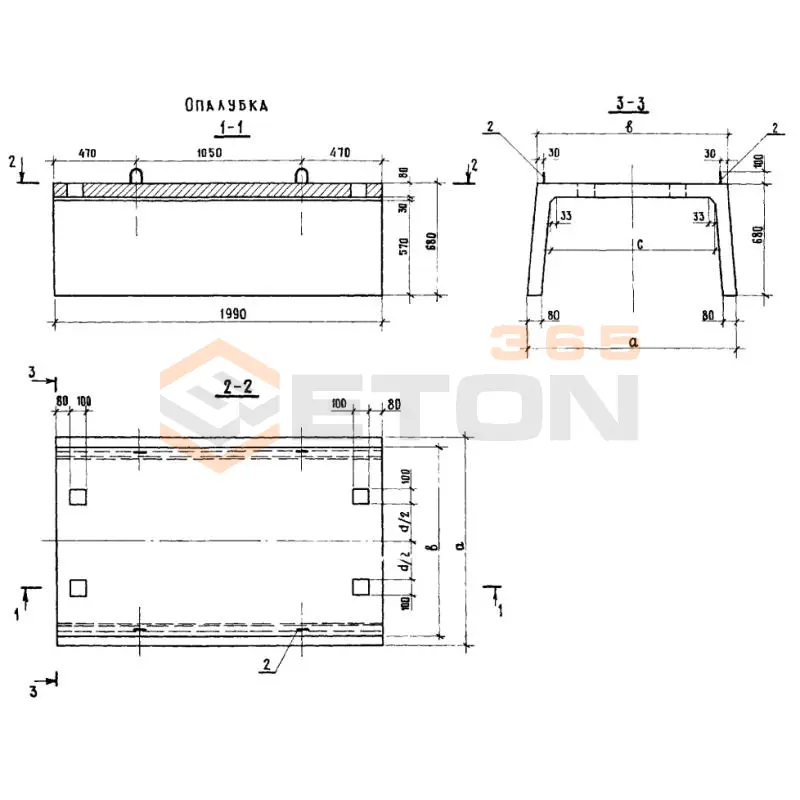 Блоки лотка Серия 3.503.1-66 Л 1 усил.