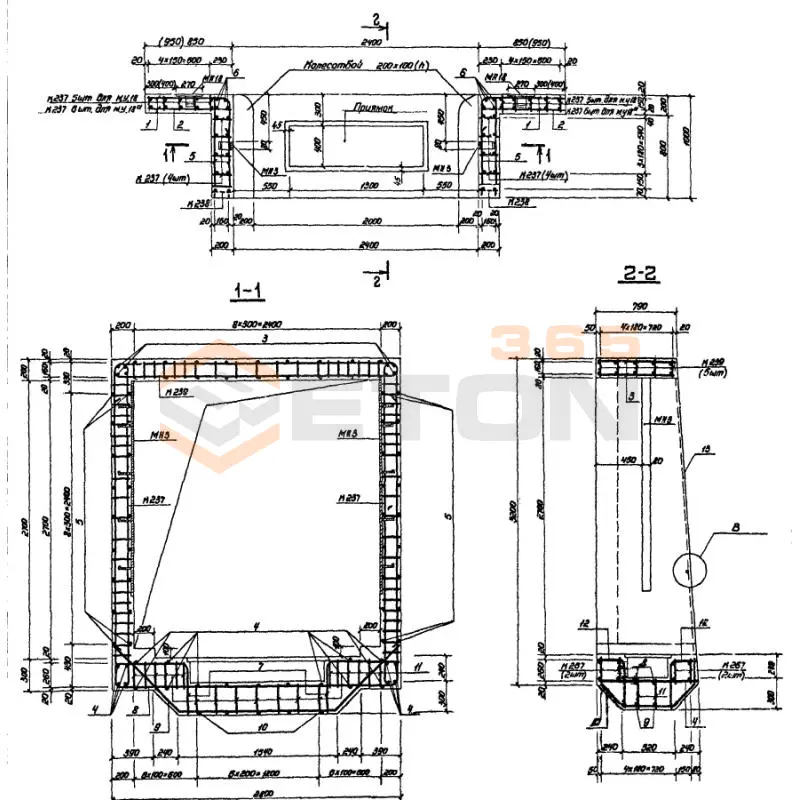 Участки монолитные Серия 03.005-6 Участок 18