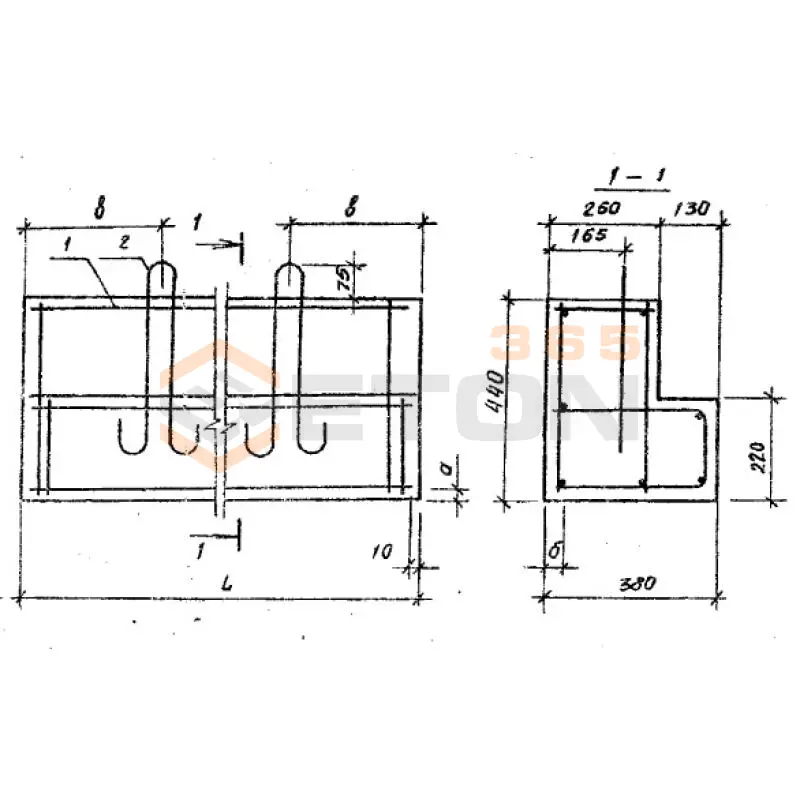 Перемычки балочные Серия Б1.038.1-1 3ПР 41-44-38-44 (Б1.038.1-1)