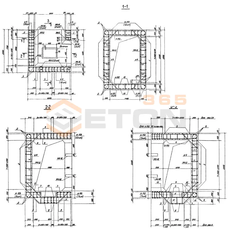 Участки монолитные Серия 03.005-6 Участок 3а-III