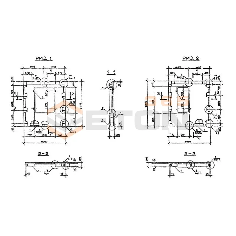 Панели наружных стен Серия 1.090.1-2с 8ПСО 30-33-3-2 пс (1.090.1-2с)