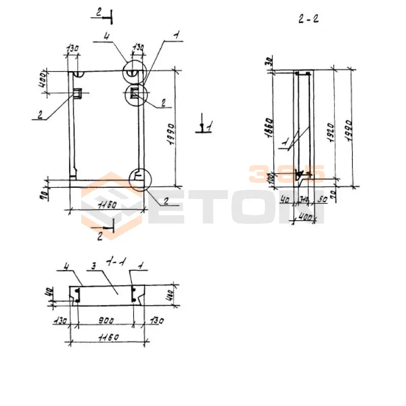 Панели опорные Серия 1.100.1-7 1НЧ 12-20-40-50 л