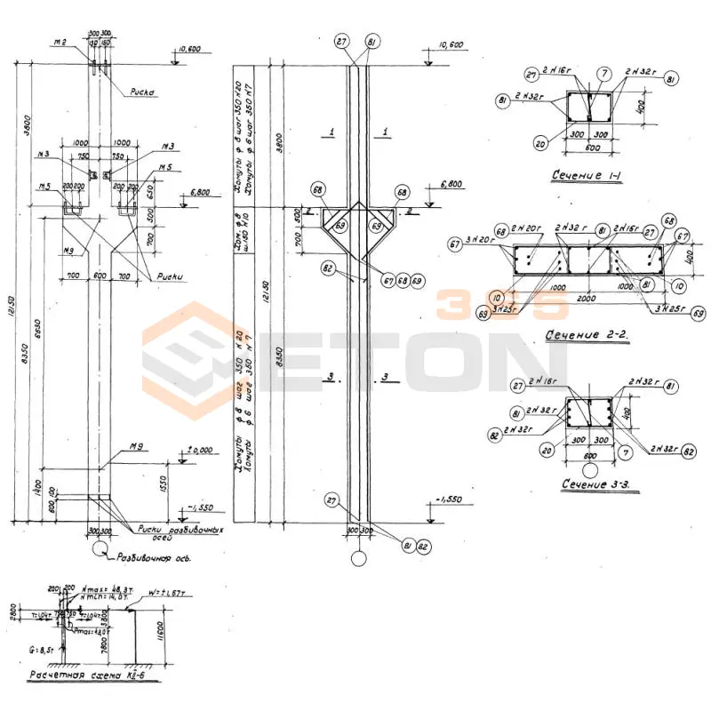 Колонны Серия КЭ 01-06 К II-6 а (КЭ 01-06)
