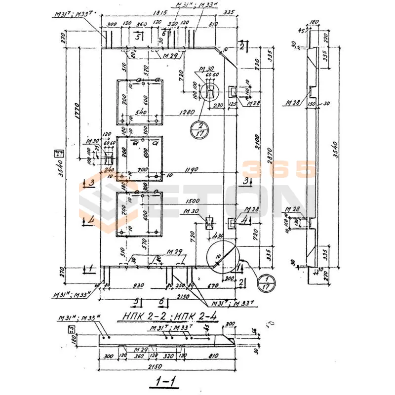 Плиты надколонные Серия 1.420-4 НПК 2-4