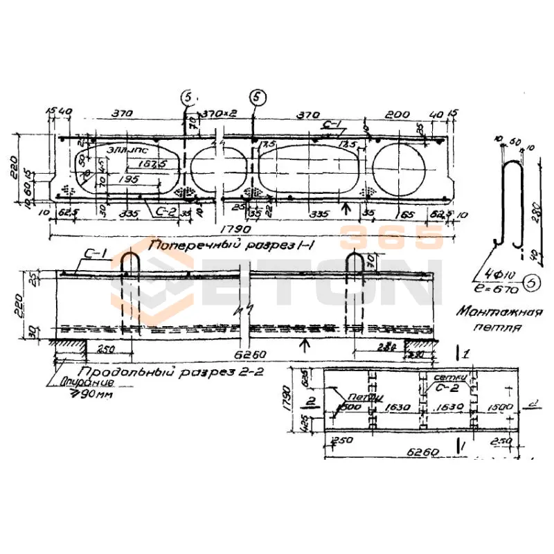 Панели с овальными пустотами Серия ИИ 01-02 ПОНТ 64-18 (ИИ 01-02)