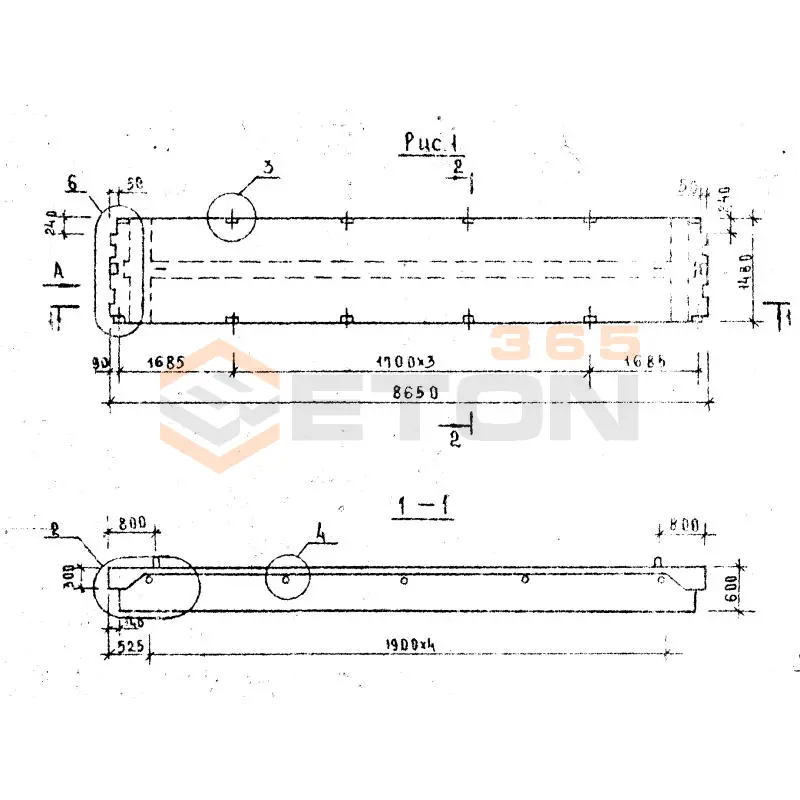 Плиты перекрытий Серия 1.042.1-2 ПТ 86-15-4 АтVт