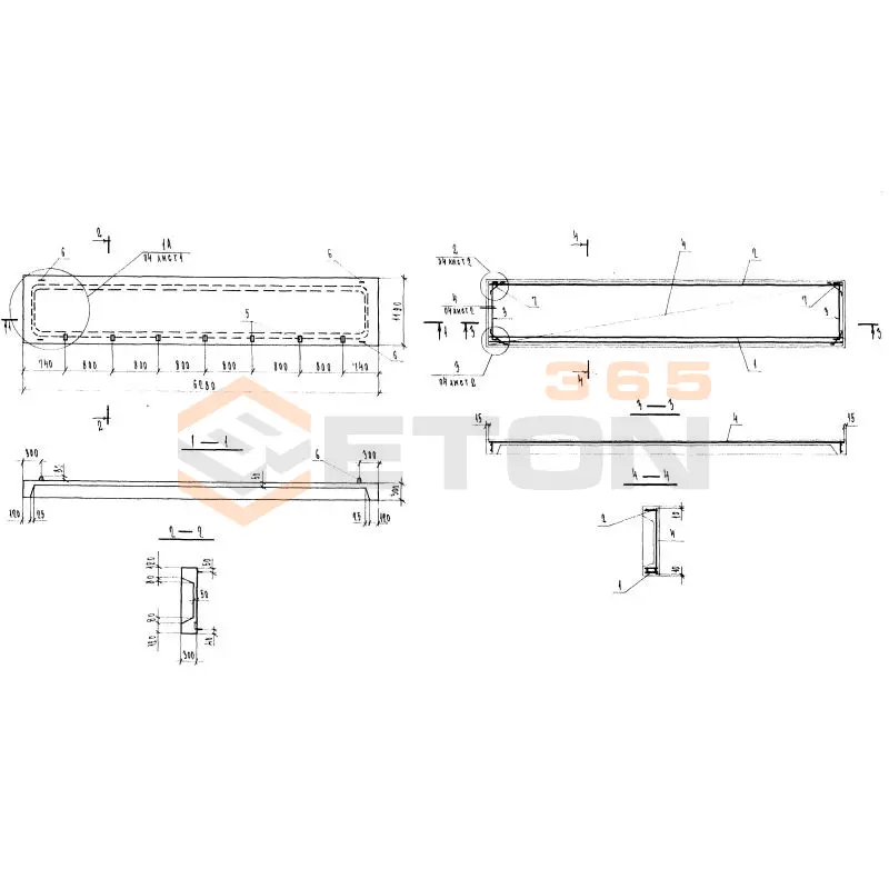Плиты лоджий Серия 1.137.1 КЛ-3 ПЛР 63-12-3 т