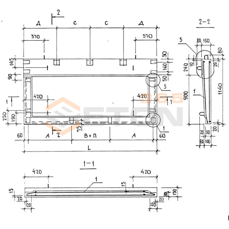 Плиты балконов Серия 1.137.1-9 и 1.137-3 ПБК 33-11-4