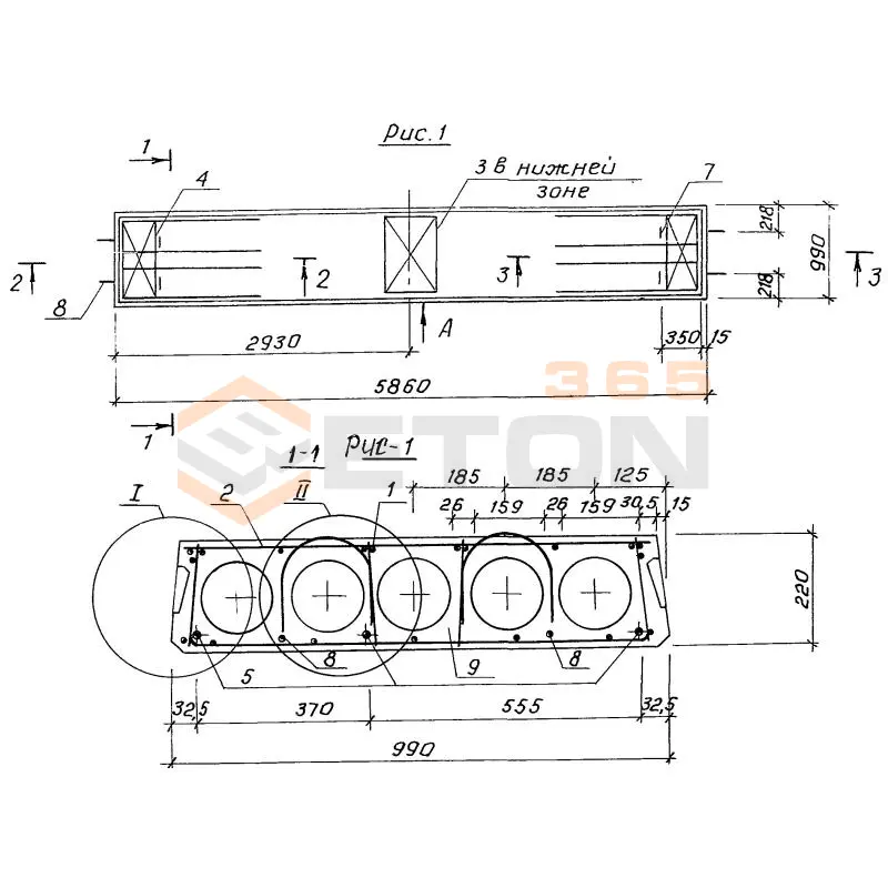 Плиты многопустотные для районов с сейсмичностью Серия 1.141.1-40с 1ПК 59-10-6 АтV с8