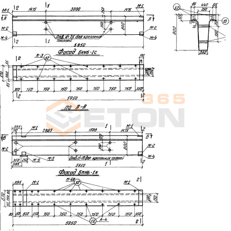 Балки подкрановые Серия КЭ 01-04 БКН 6-1 с