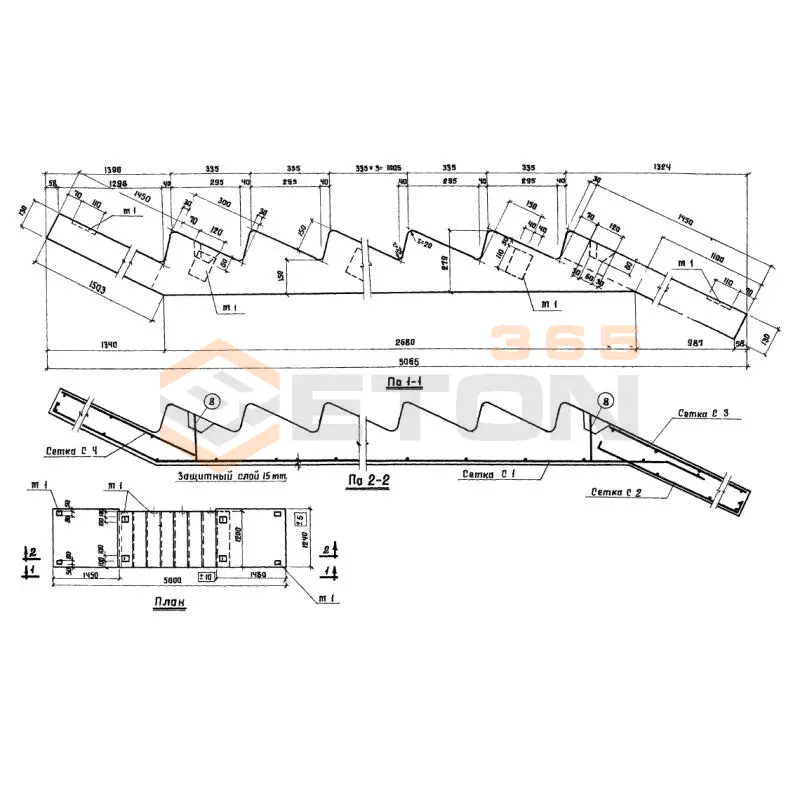 Лестничные марши Серия ИИС 61 ЛМС 1 (ИИС 61)