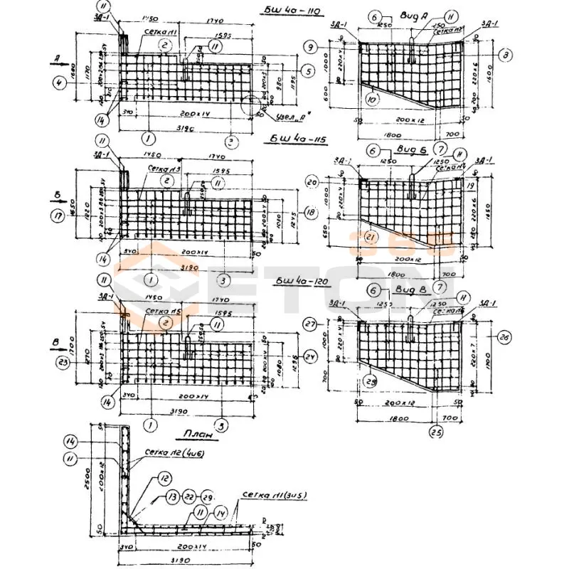 Блоки шкафных стенок Серия 3.503-30 БШ 4а-115 (3.503-30)