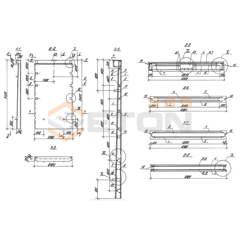 Панели стеновые балочные для прямоугольных сооружений Серия 3.900.1-10 ПС 1-54 бг3 п
