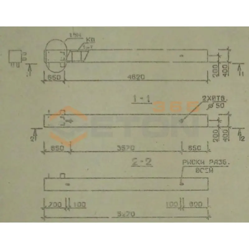 Колонны сечением 400х400 мм для зданий с высотами этажей 4,2 м Серия 1.020.1-2с/89 5КБ 42-53-1 сн