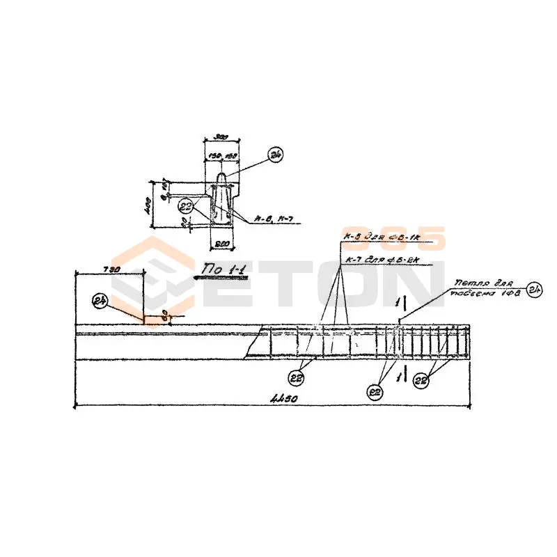 Балки фундаментные Серия КЭ 01-23 ФБ 1 к