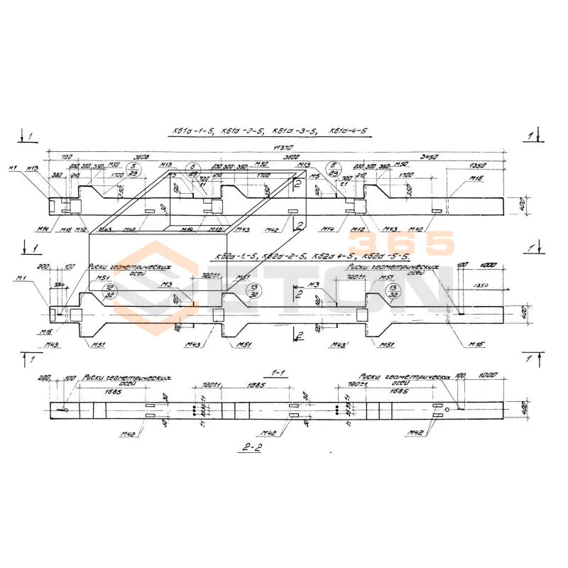 Колонны железобетонные для многоэтажных производственных зданий на высоту этажа 3,6 м Серия 1.420-12 вып. 1 К 61а-4-5