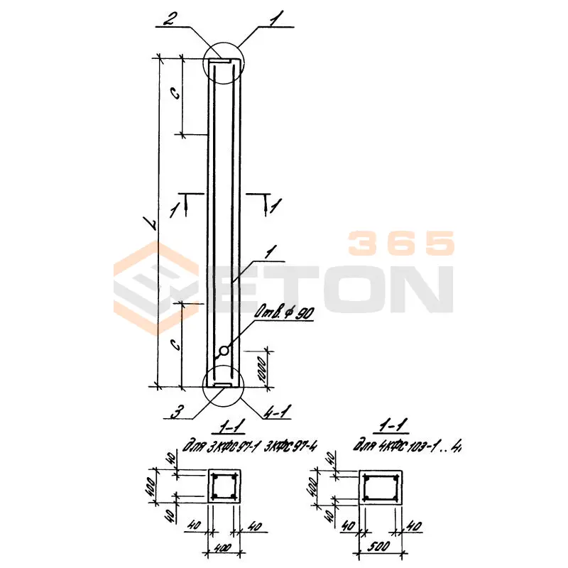 Колонны Серия 1.427.1-8 4КФС 103-1
