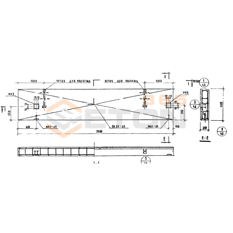 Панели парапетные Серия ИИ 04-5 НШП 60-12 пр