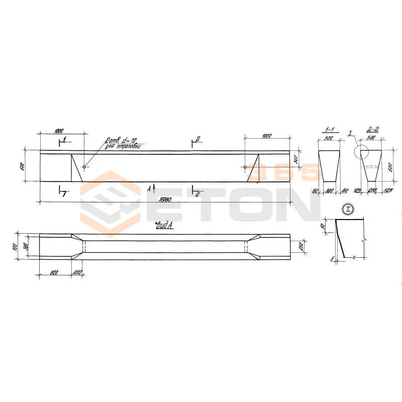 Балки подстропильные Серия 1.462.1-18 2БП 6-2 АIV-1
