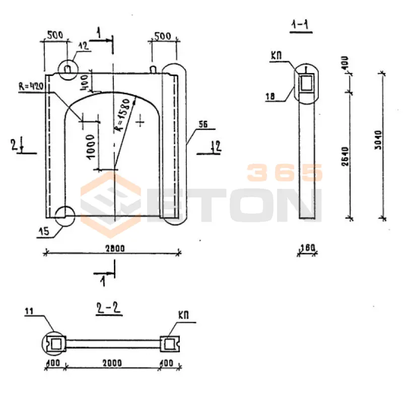 Панели внутренних стен Серия 1.090.1-1/88 ПВА 28-30-20