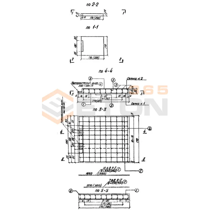 Блоки плит фундаментные ТП 503-49 П 3 (ТП 503-49)