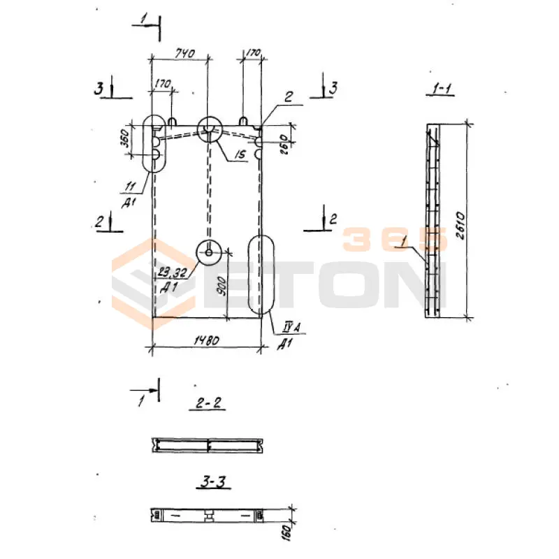 Панели внутренних стен Серия 97 5ВС 5-2