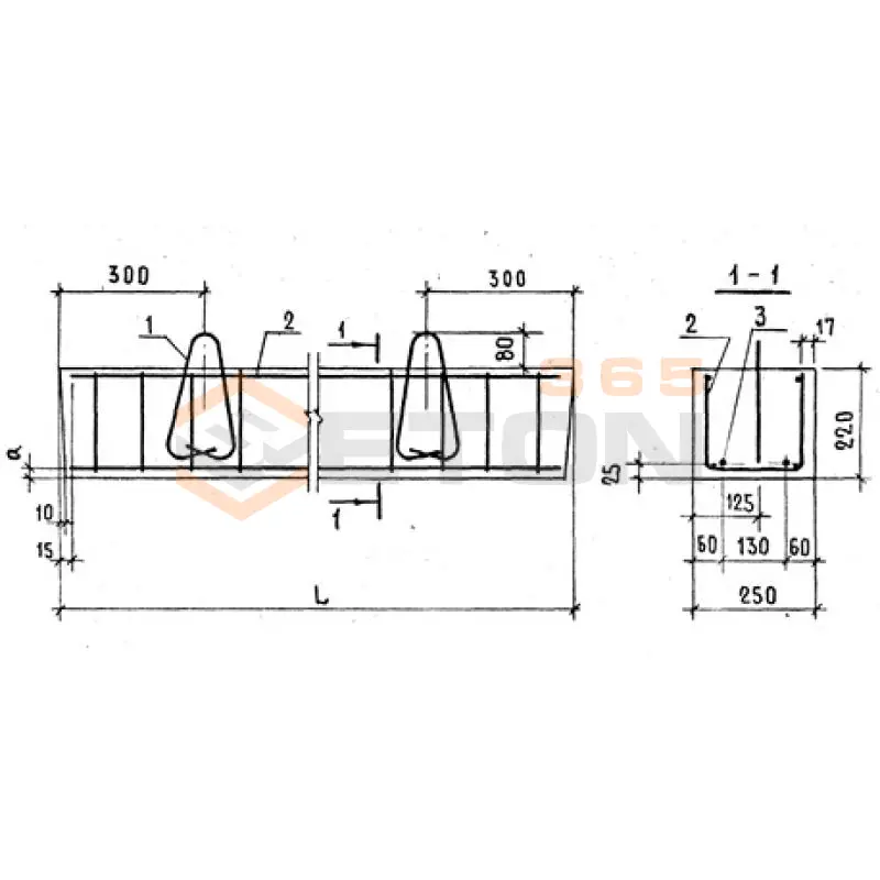 Перемычки брусковые ПБ серия 1.038.1-1 ( 1.138-10, ИИ 03-02, ГОСТ 948-84, 1.139-1 ) 1ПР 20-25-22-28 АIVт