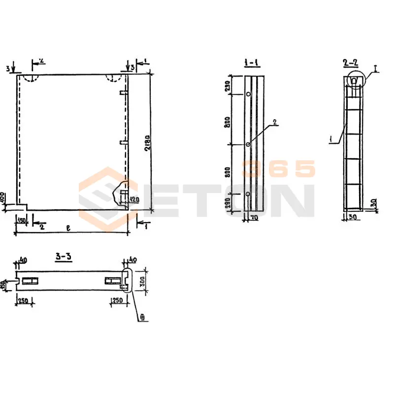 Блоки внутренних стен Серия 1.134.1-13 БВ 15-22-30-100 п-2