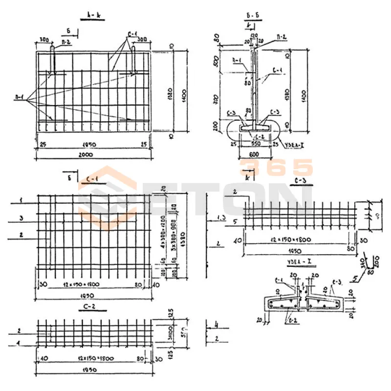 Блоки стеновые Альбом ПС 192 СБ 2 ау