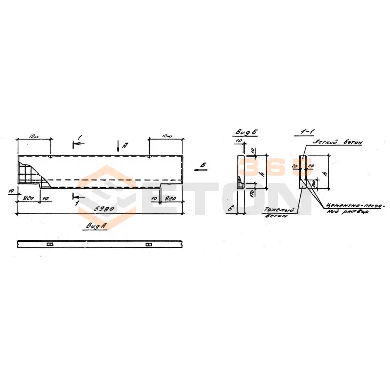 Панели стеновые цокольные Серия 1.030.1-1/88 ПСЦ 60-15-3,5-3