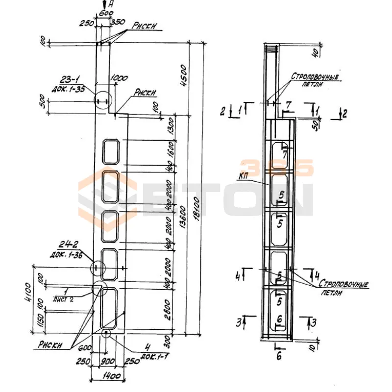 Колонны двухветвевые Серия 1.424.1-9 3КД 168-7,3