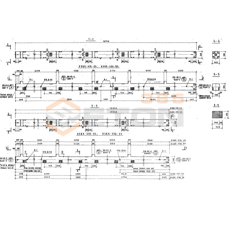 Колонны сечением 400х400 Серия ИИ 04-2 К4ВК 436-24