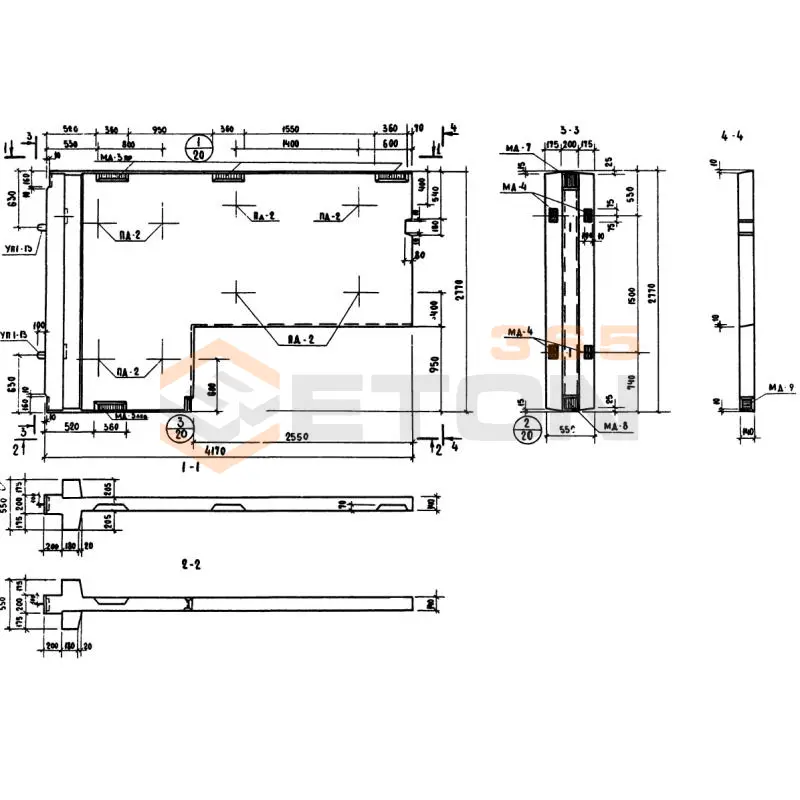 Диафрагмы жесткости Серия ИИ 04-6 ДМ 2-28-42 п пр (ИИ 04-6)