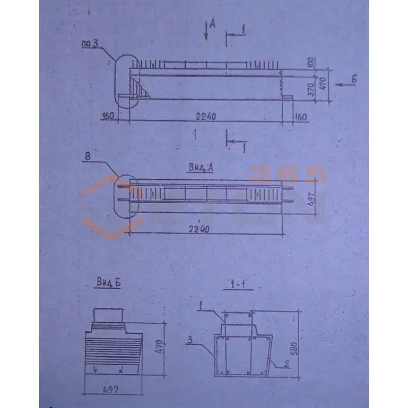 Ригели для опирания многопустотных плит перекрытий Серия 1.020.1-2с/89 1Р 6-2-23-2