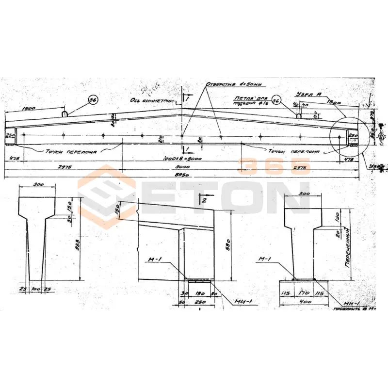 Балки таврового сечения Серия ПК 01-115 БД 9-1