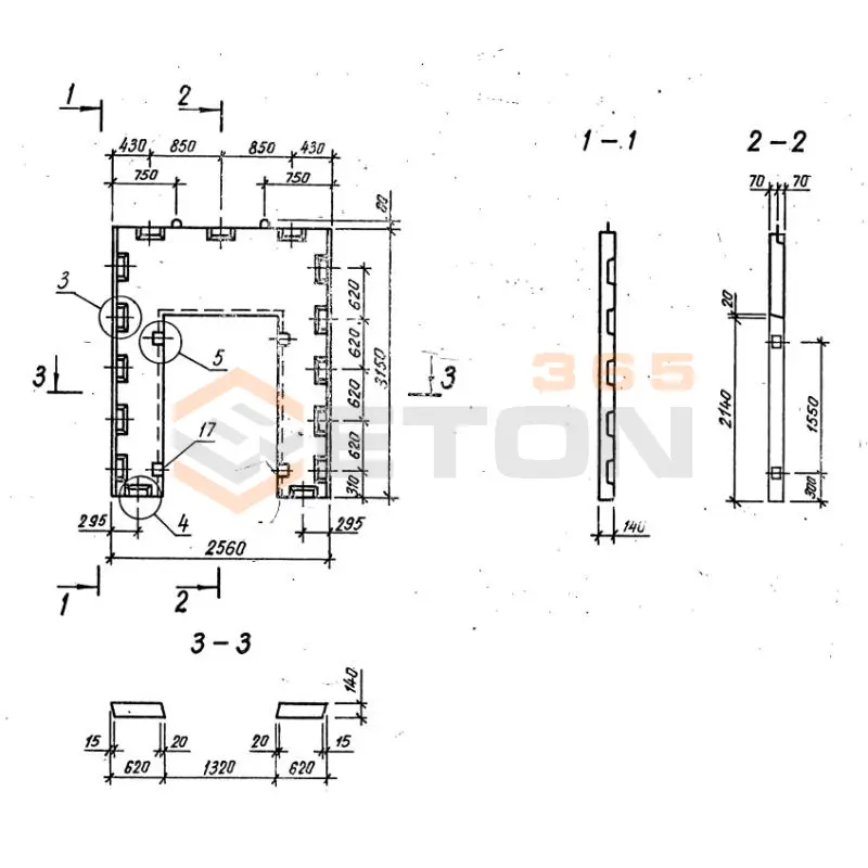 Диафрагмы жесткости плоские серия 1.020-1/87 ( 1.020.1-7, 1.020-1/83, ИИ 04-1, 1.020.1-3пв ) ДП 26-32 пв