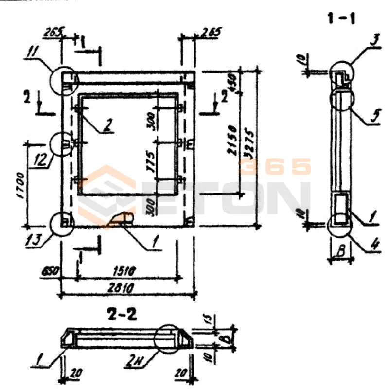 Панели наружных стен однослойные Серия 1.090.1-3пв 2ПСД 28-33-4,0-2 п пв (1.090.1-3пв)