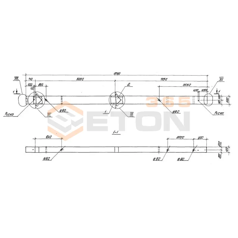 Колонны высотой 6,0; 7,2 м Серия 1.420.1-20с К 48-6 с