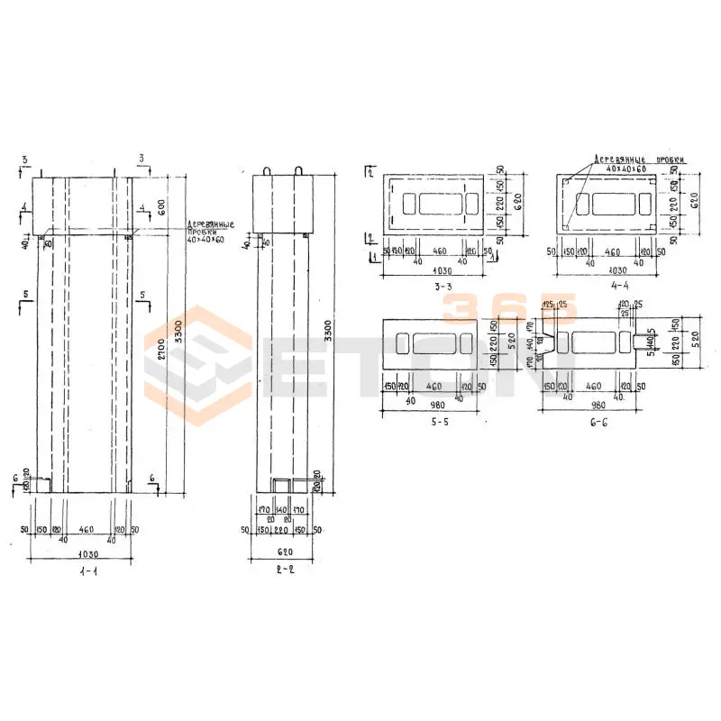 Блоки вентиляционные Серия 1.134.1-3 ВБН 10-33-6