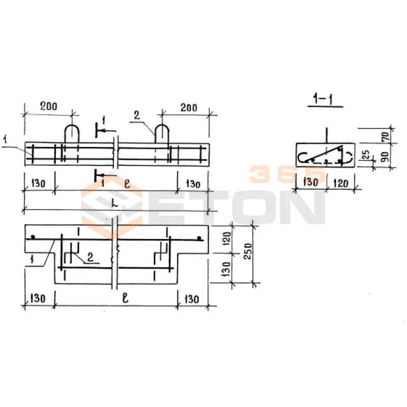 Перемычки фасадные ПФ серия 1.038.1-1 ( 1.138-10, ИИ 03-02, ГОСТ 948-84, 1.139-1 ) 4ПФ 9-2
