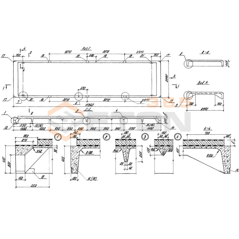 Плиты покрытия Серия 1.490.1-1 ПП 30-120-2 АIV м200-1