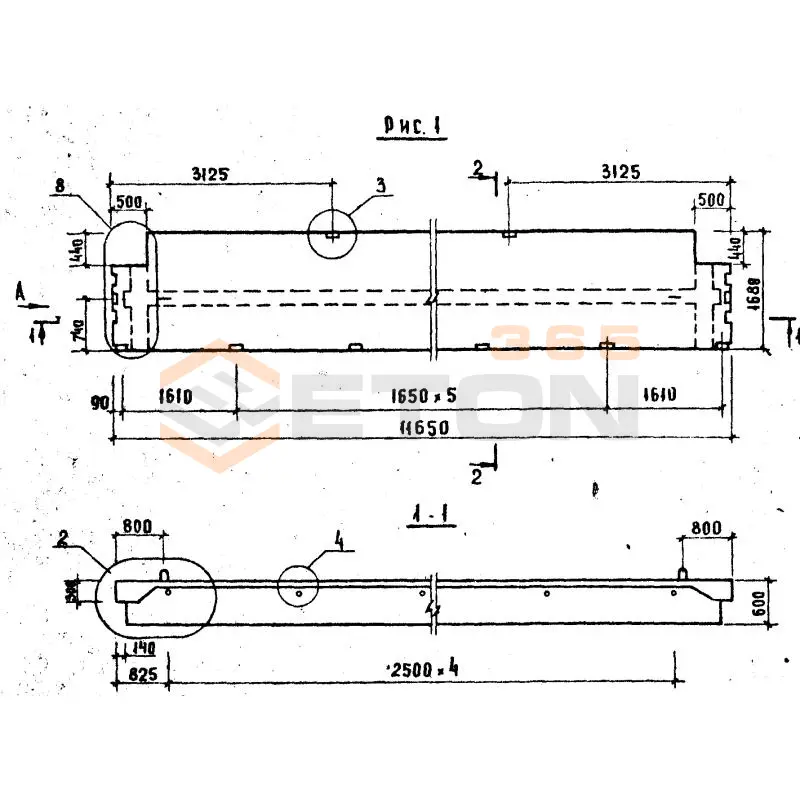 Плиты перекрытий Серия 1.042.1-2 ПТ 116-17-16 АтVт-1