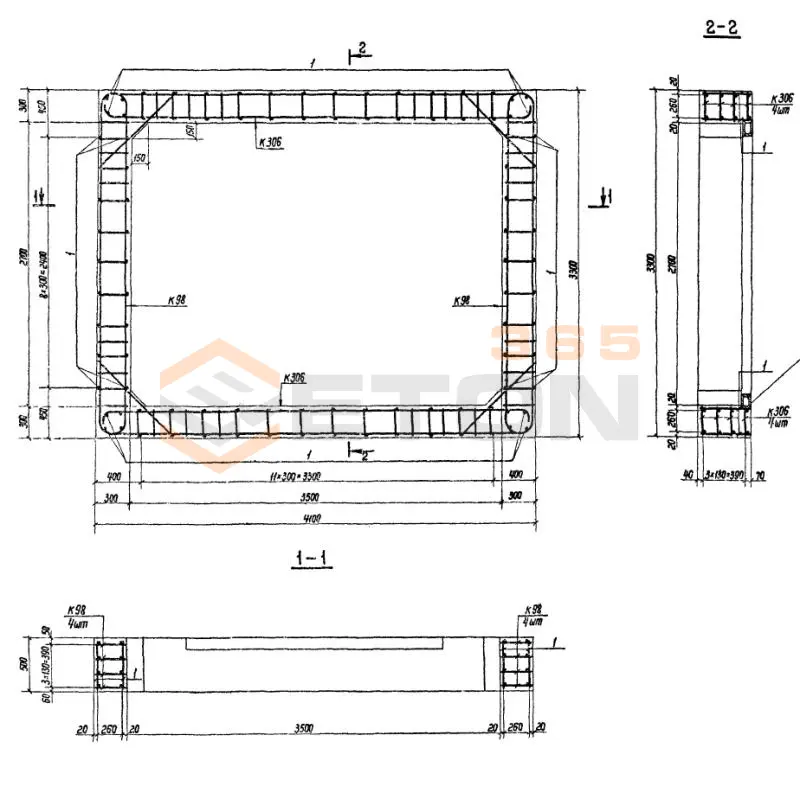 Участки монолитные Серия 03.005-6 Участок 17-IV