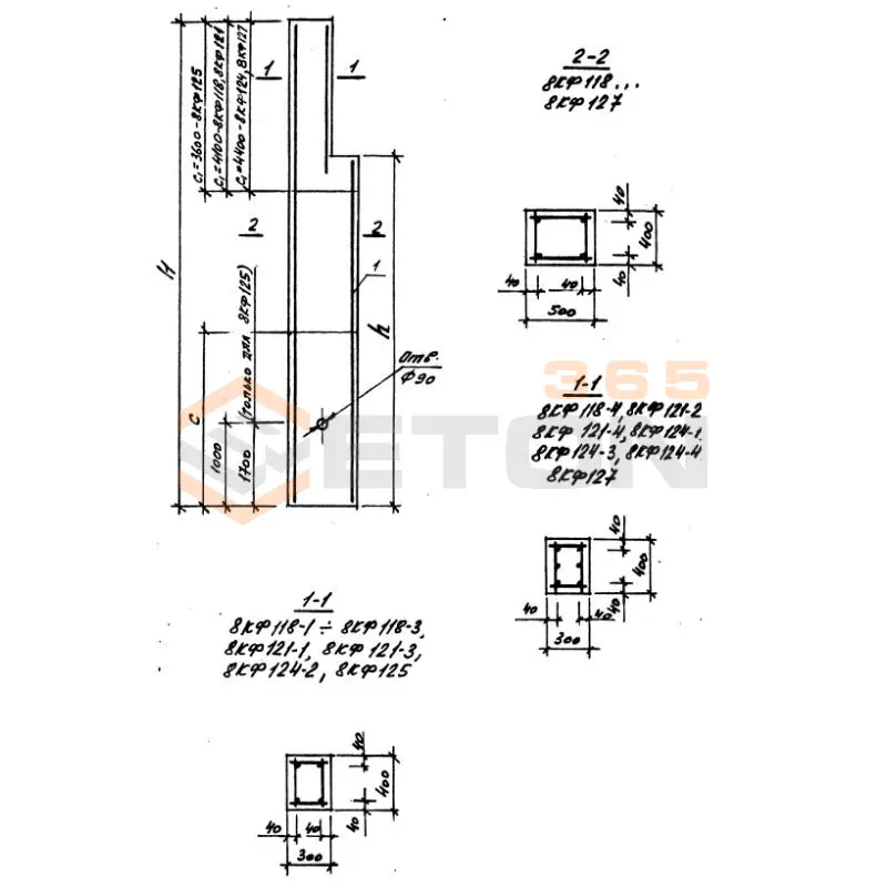 Колонны фахверка Серия 1.427.1-3 8КФ 125-2
