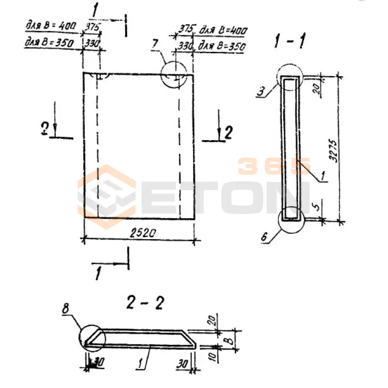 Панели однослойные самонесущие Серия 1.232.1-8 ПСС 25-33-4,0 п (1.232.1-8)