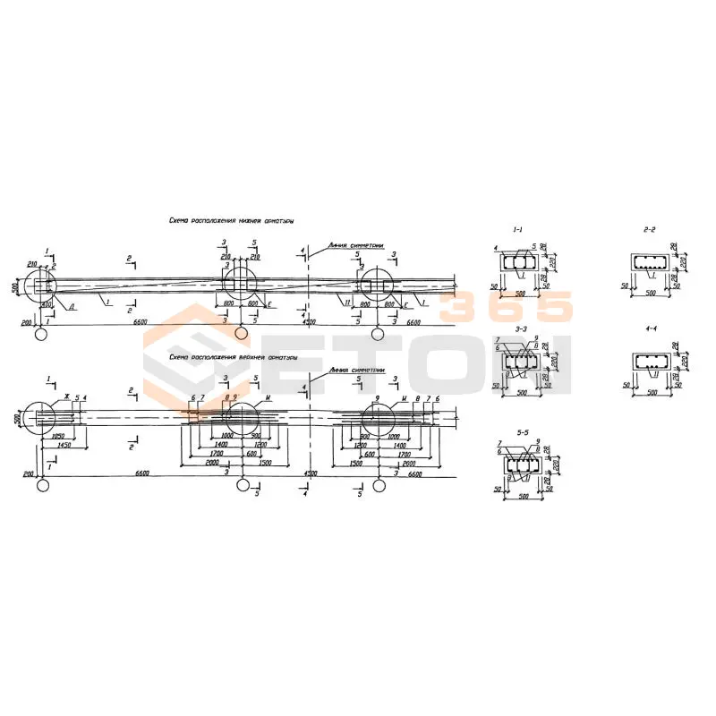 Ригели монолитные Серия Б1.020.1-7 3РС 66-5-48 (Б1.020.1-7)