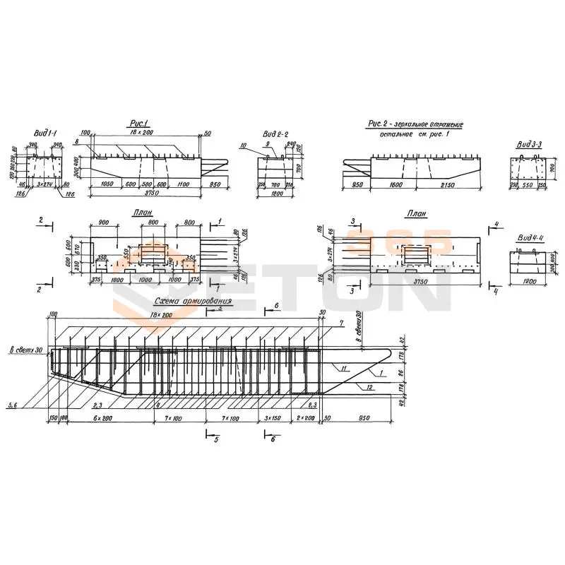 Блоки ригелей Серия 3.503.1-104 2БР 38-1-21