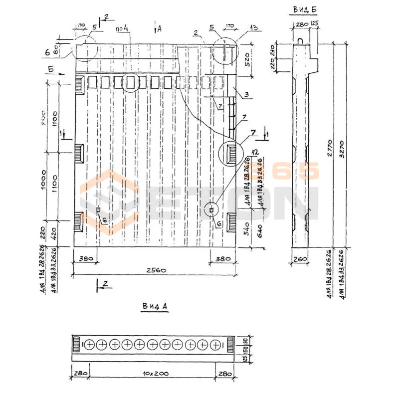 Вентблоки-диафрагмы жесткости Серия 1.034.1-1/90 1ВД 28-26-26
