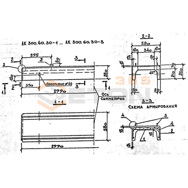 Лотки каналов ЛК серия 3.006.1-8 ЛК 300-60-30-1